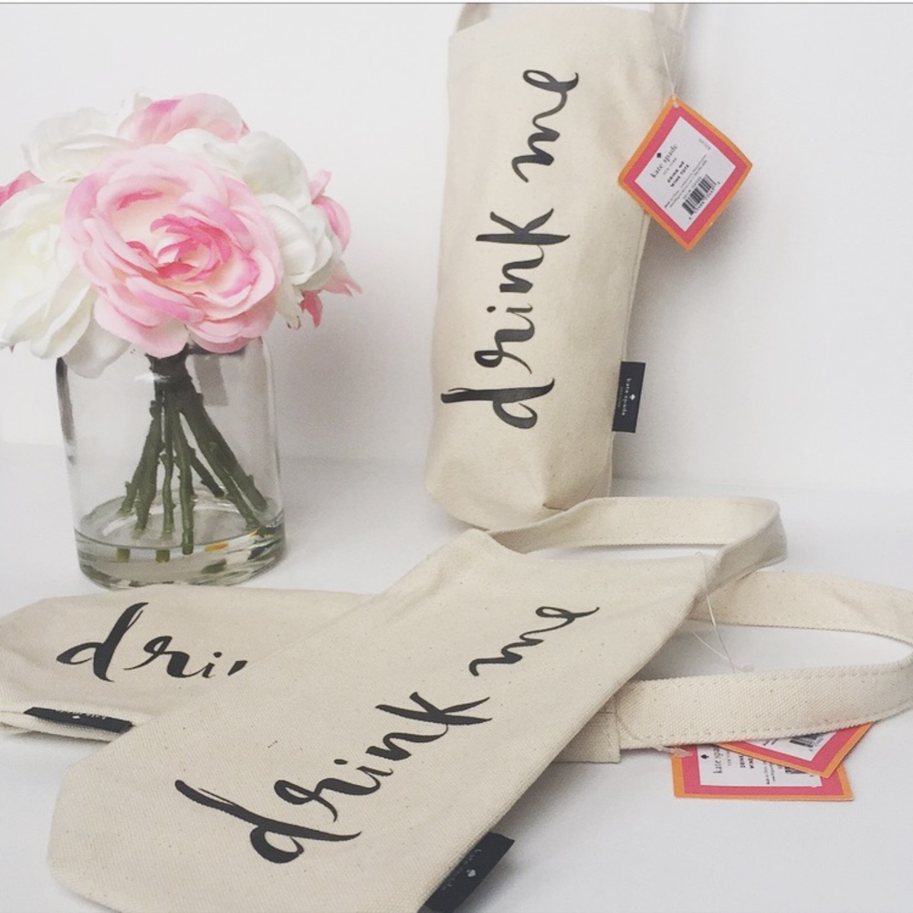 1 Left! NWTs Kate Spade “Drink Me” Wine Tote - Picture 3 of 7